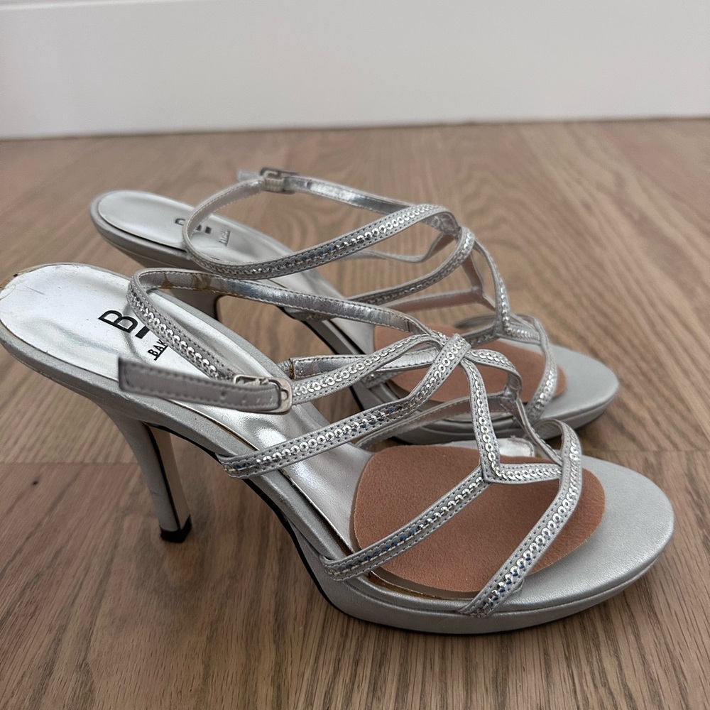 Bakers Silver Strappy Heels